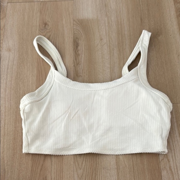 aerie Other - Aerie Off-White Textured Bikini Top